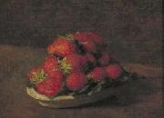 Henri Fantin-Latour Aardbeien in een aardewerk schoteltje oil